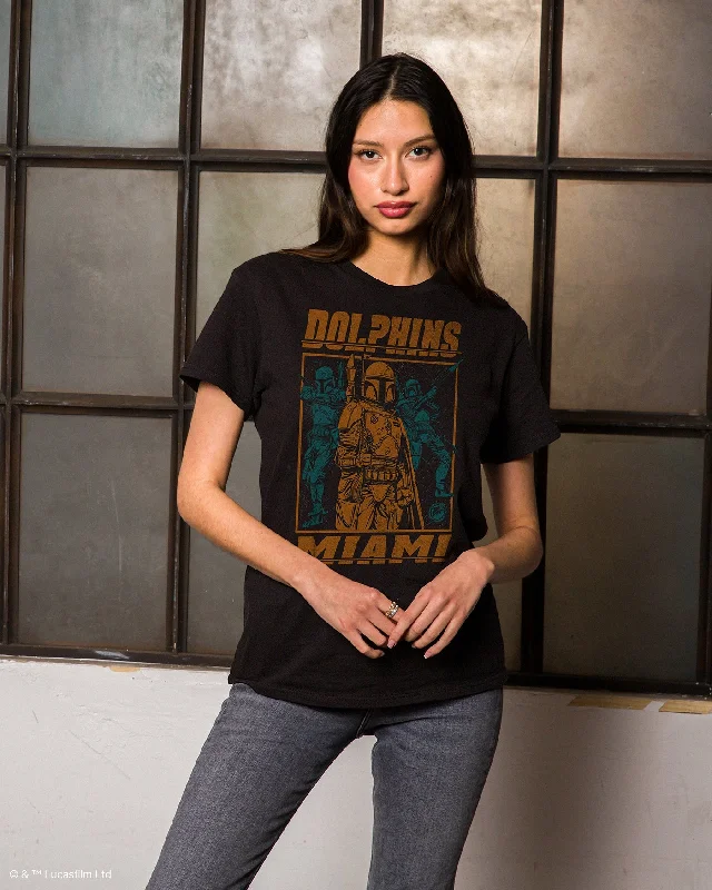 Retro Grunge Dolphins Star Wars  Boba Fett Showdown Fan Tee