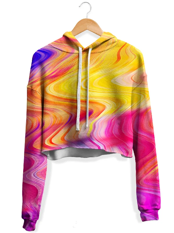 Fashion Statement Psychedelic Aftershock Fleece Crop Hoodie