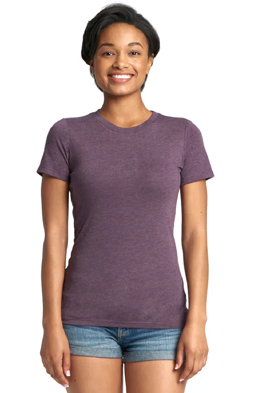 Retro Casual Next Level Womens Jersey Short Sleeve Crewneck T-Shirt - Vintage Purple - Closeout