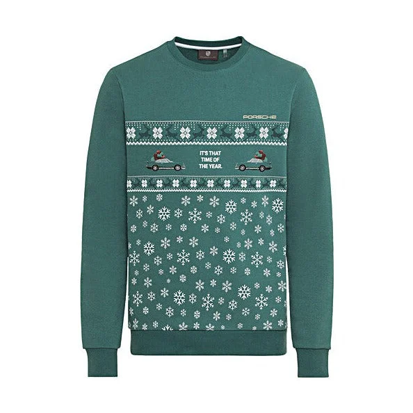 Relaxed Modern Porsche Unisex Christmas Sweater - Green