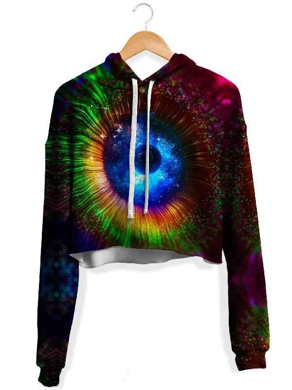 Classic Patterns Galaxy Retina Fleece Crop Hoodie