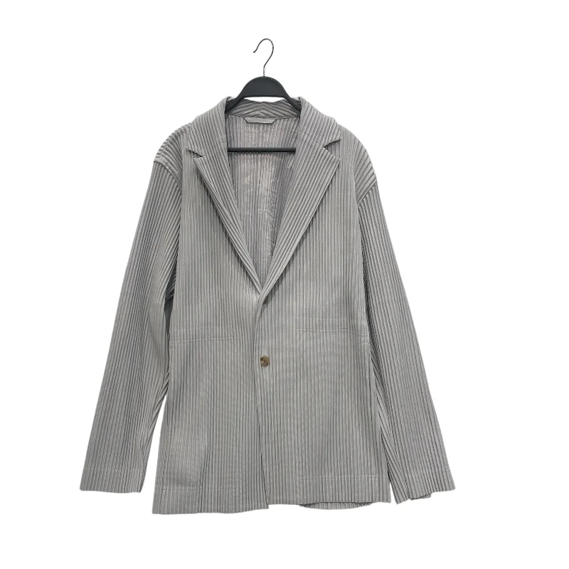 Monochrome Look HOMME PLISSE ISSEY MIYAKE/Tailored Jkt/4/Gray/Polyester/HP55JD401