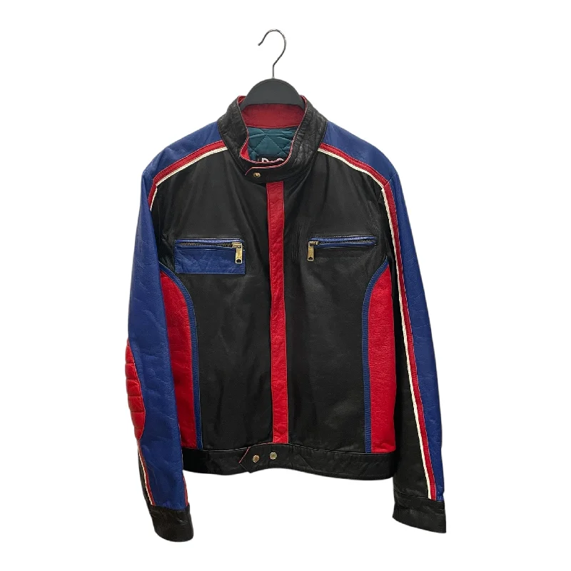 Cozy Minimalist DOLCE&GABBANA/Leather Jkt/S/Leather/BLK/Border/RED WHITE BLUE RACER