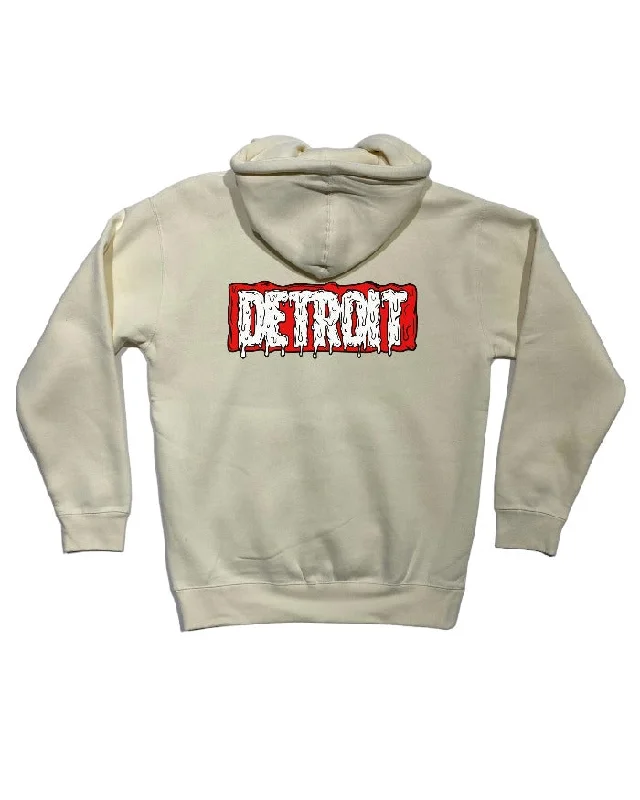 Indie Clothing Ink Detroit - MARVELous DETROIT DRIP - Premium Heavyweight Hoodie - Bone