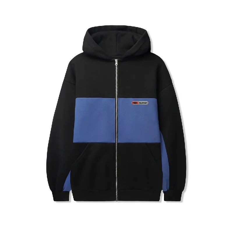 Relaxed Suiting Butter Panel Zip-Thru Hood - Black