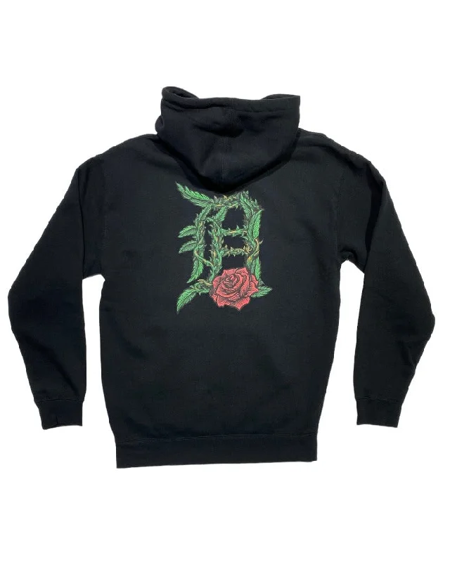 Country Style Ink Detroit - Old English D Rose - Premium Heavyweight Hoodie - Black