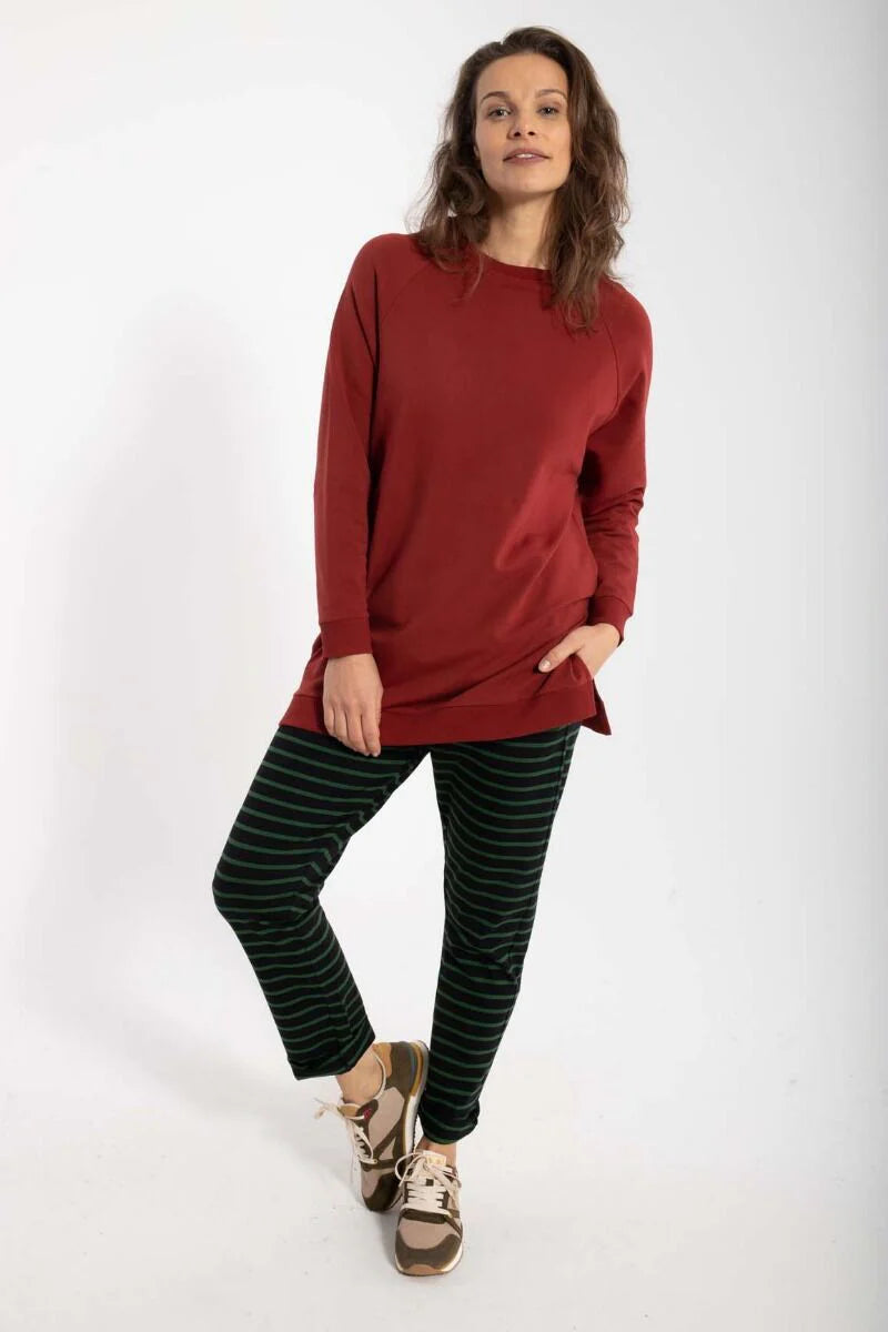 Clean Lines Dark red long sweatshirt uk 14