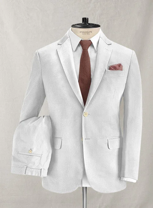 Bold Patterns Loro Piana White Cotton Suit