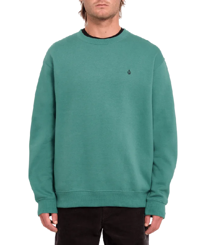 Urban Minimalism Single Stone Crew Sweatshirt in Sea Green