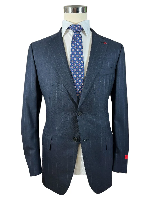 Timeless Fashion Isaia Suit Midnight Blue Pin Stripe EU 48/ US 38