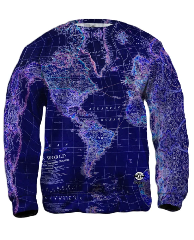 Streetwear Luxe World Map Neon Close