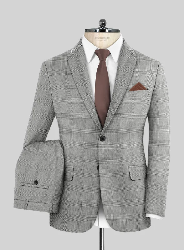 Hip-Hop Style Reda Cashmere BW Prince Of Wales Wool Suit