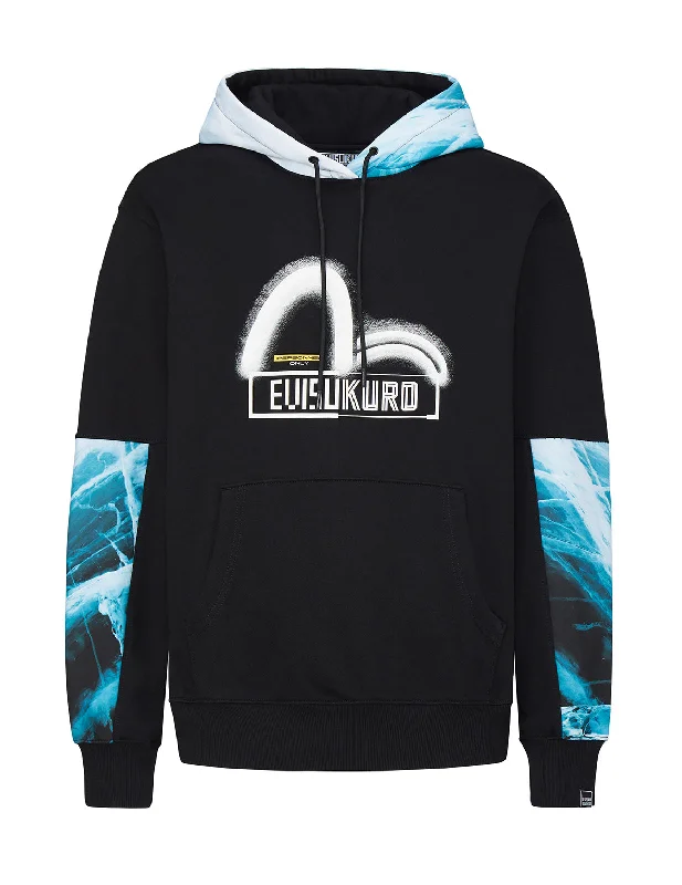 Tailored Fit Glacier Print Panel Hoodie