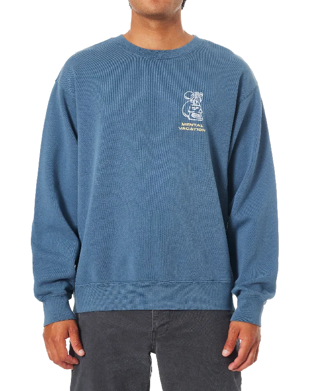 Soft Aesthetic Cortex Sweatshirt in Washed Blue Pigment Dye