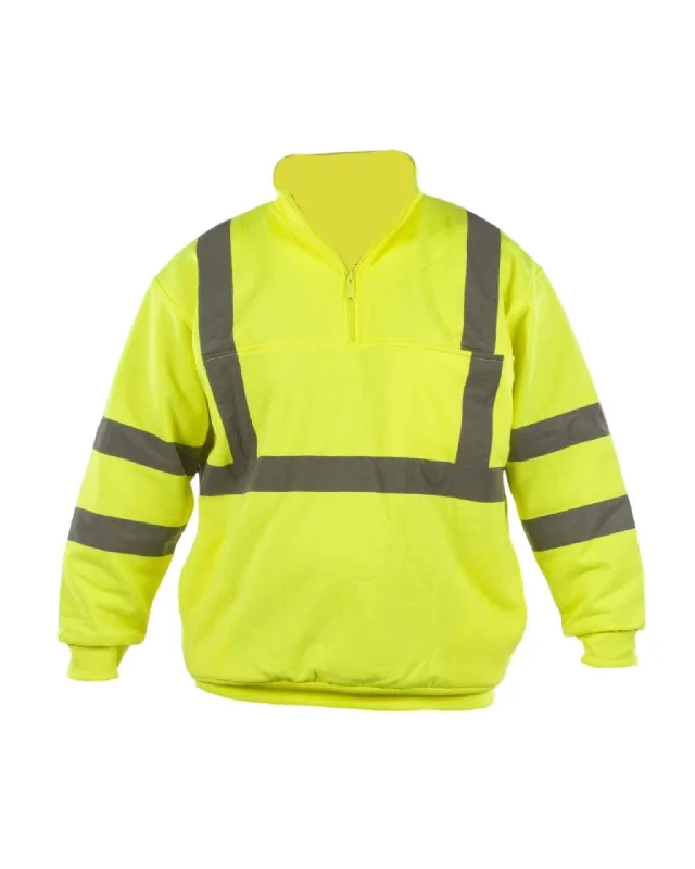 Futuristic Outfit UPA542 HiVis 1/4 ZIP Sweatshirt Solid Yellow