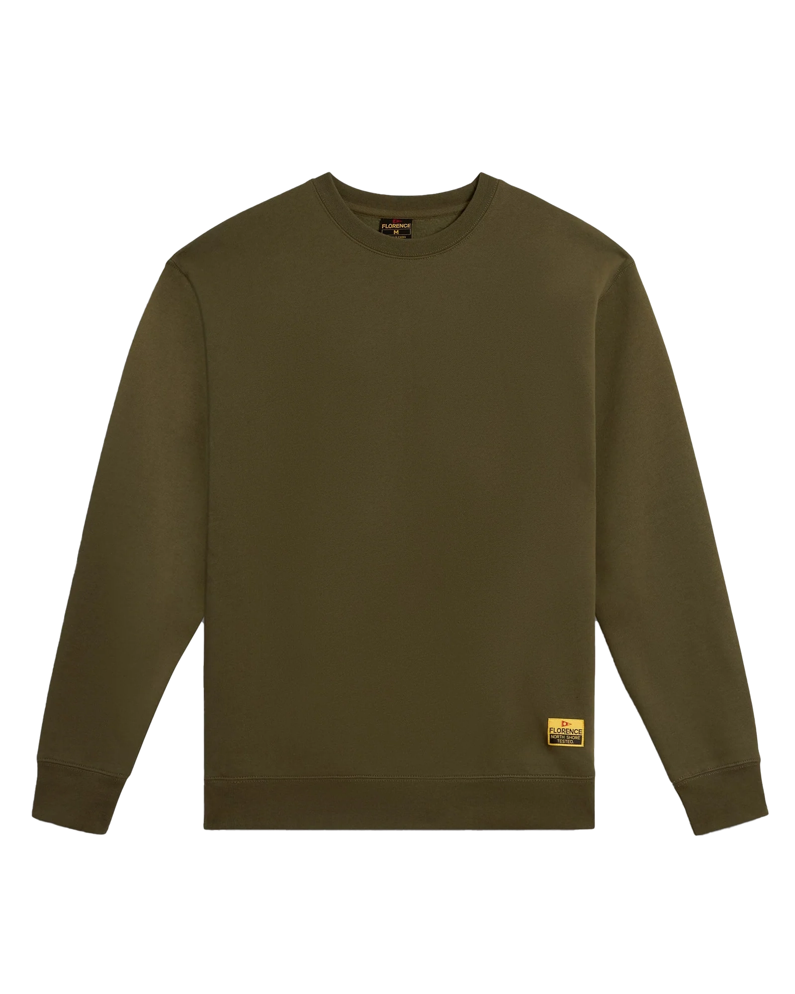 Chic Streetwear NST Label Crew Sweatshirt in Burnt Olive