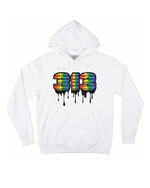 Hip-Hop Style Ink Detroit - 313 Hoodie - White