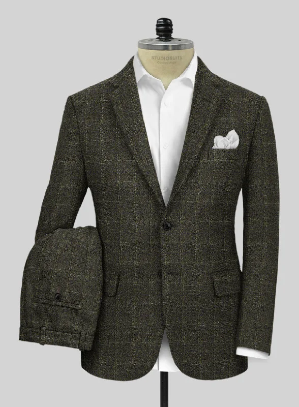 Cyberpunk Outfit Highlander Green Windowpane Tweed Suit