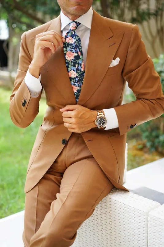 Vintage Boho Brown two-piece wedding suit for men