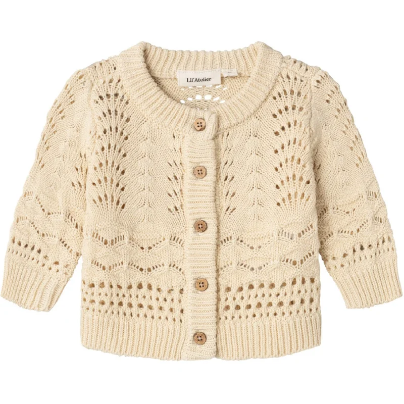 Soft Elegance Lil'Atelier Bleached Sand Lale Strik Cardigan