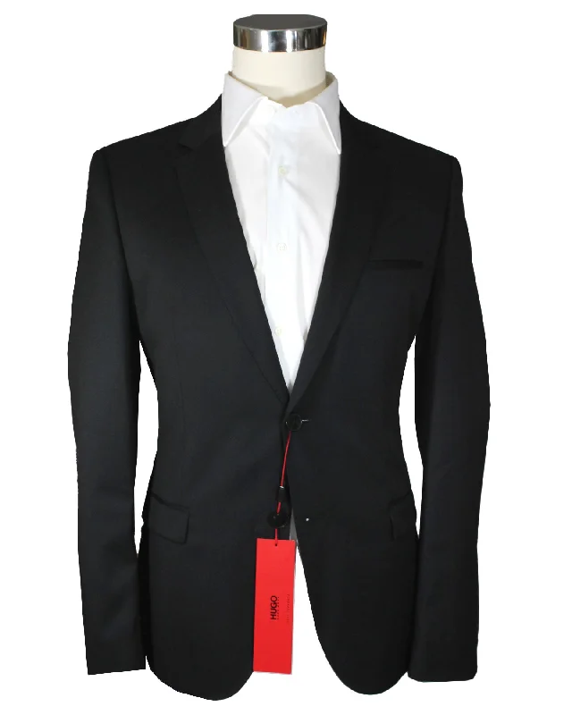 Timeless Outfit Hugo Boss Sport Coat Black - Wool Blazer EU 50 / US 40 L Slim Fit REDUCED - SALE