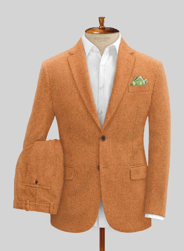 Modern Relaxed Naples Cocktail Orange Tweed Suit