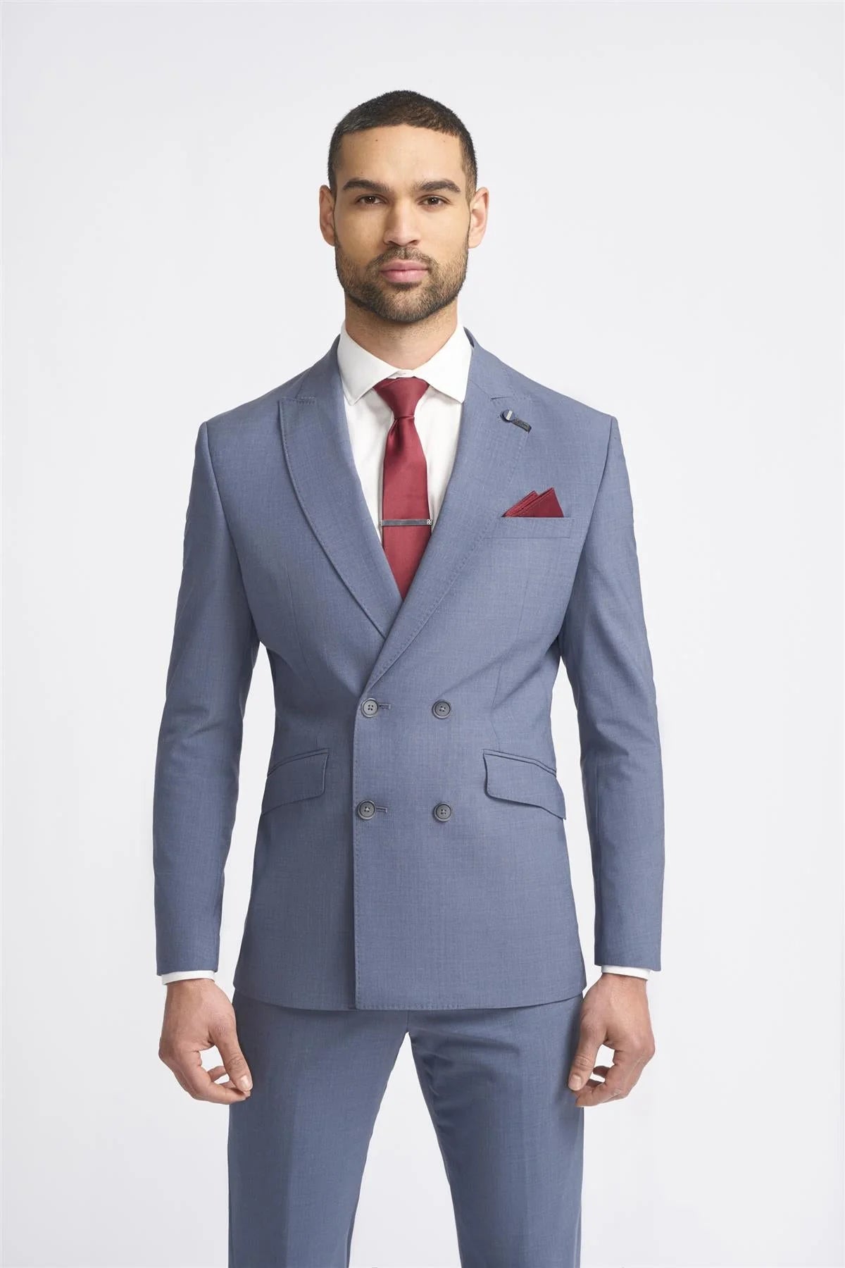 Classic Formal Victorious - Men's Grey 2 Piece Double Breasted Suit