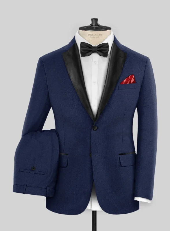 Harajuku Fashion Napolean Bottle Blue Wool Tuxedo Suit