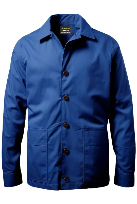 Dark Academia Blue Cotton Coat