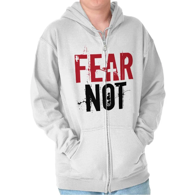 Monochrome Look Fear Not Zip Hoodie