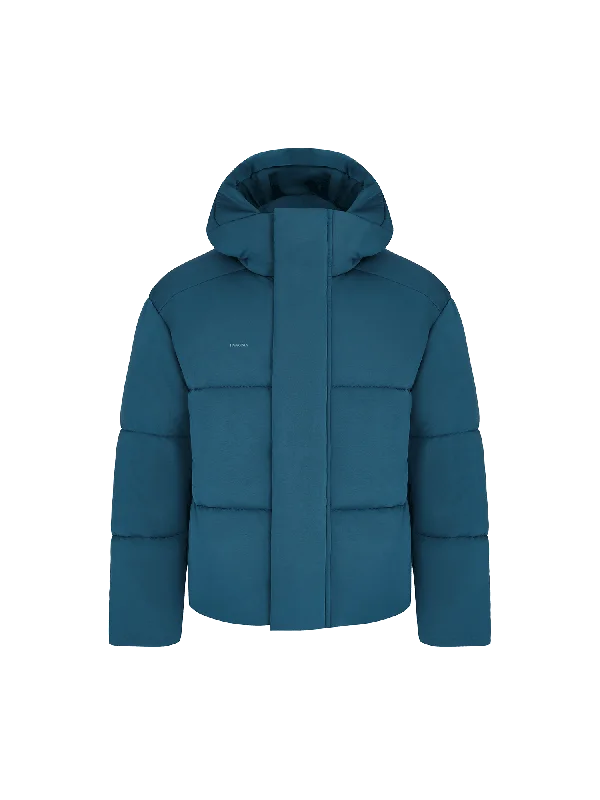 Preppy Casual Men’s Flower-Warmth Recycled Nylon Puffer—storm blue