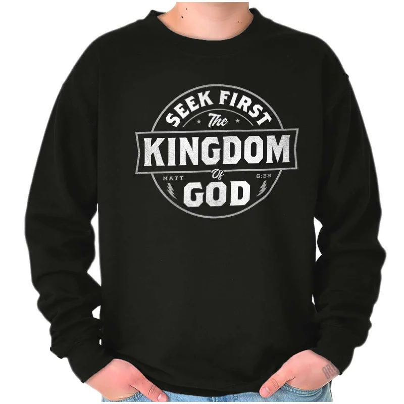 Hip-Hop Style Seek First the Kingdom Crewneck Sweatshirt