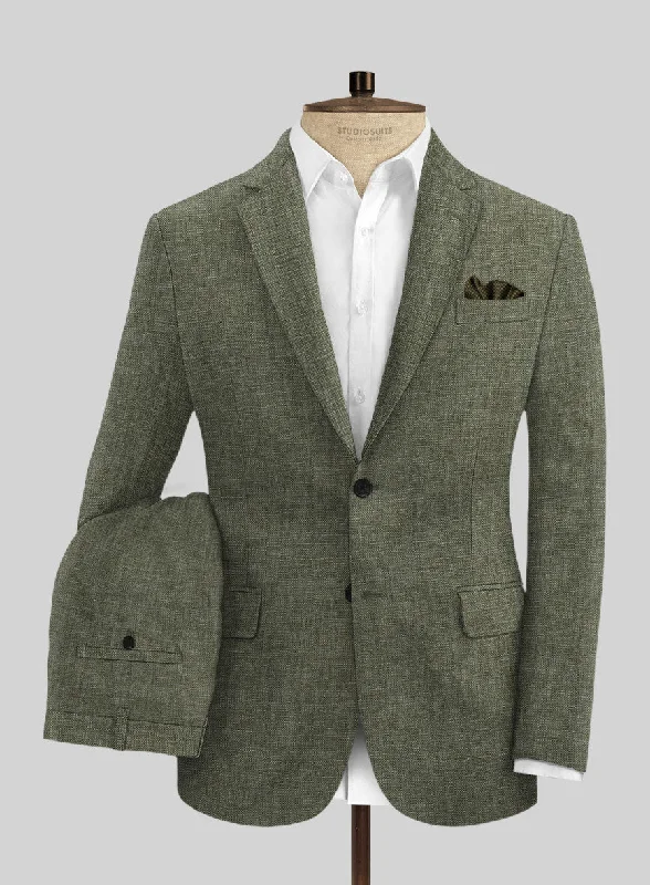 Weekend Wear Solbiati Dew Green Linen Suit