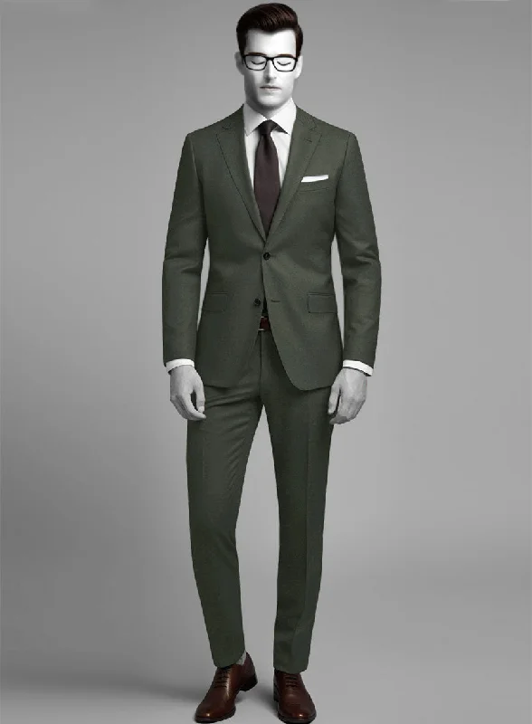 Classic Tailoring Napolean Military Green Wool Suit