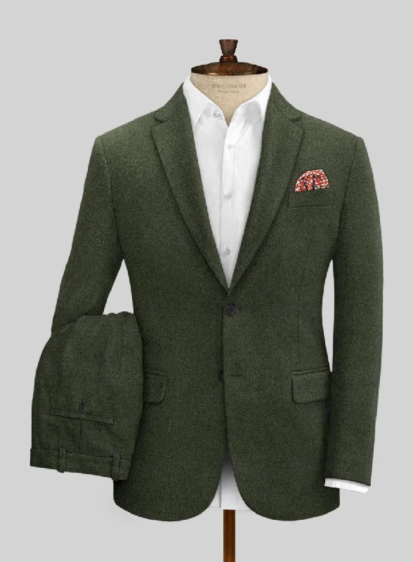 Playful Prints Italian Seaweed Green Tweed Suit