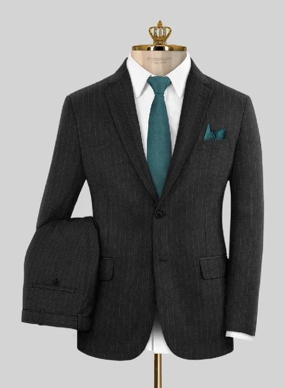 Streetwear Minimalism Bristol Charcoal Regal Stripe Suit