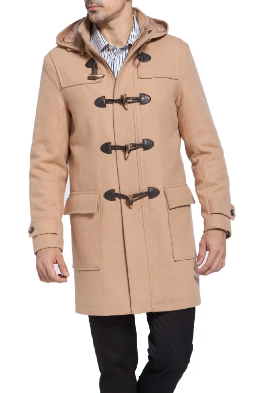 Edgy Fashion BGSD Men Benjamin Wool Blend Classic Duffle Coat