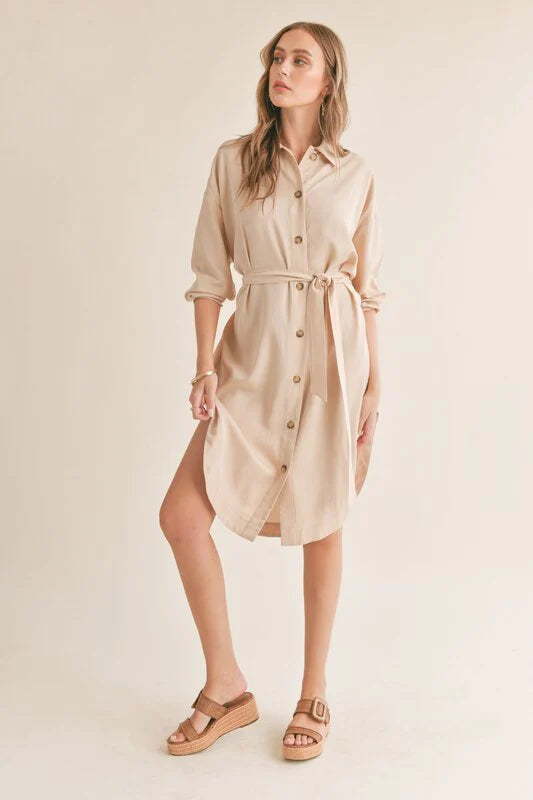 Relaxed Monochrome Personalized wear Sadie & Sage Gina Belted Dress Or Outer Layer