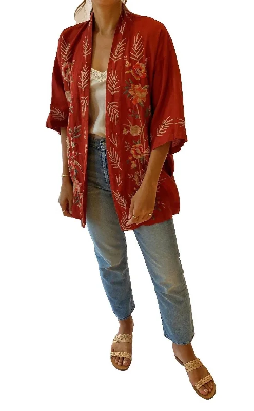 Contemporary Pastels Sweet style Caspian Kimono In Adobe