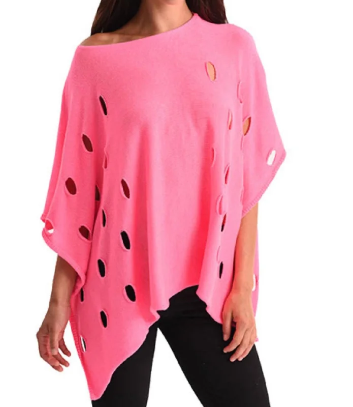 Sporty Tailoring High street design Cut Out Poncho In Pink