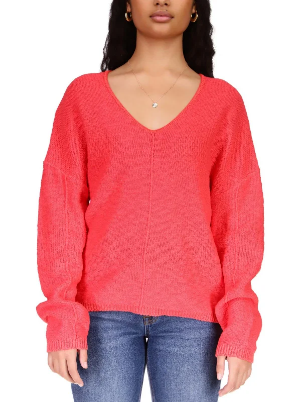 Everyday Basics Fresh and fashionable Keep It Chill Womens Knit V-Neck Pullover Sweater