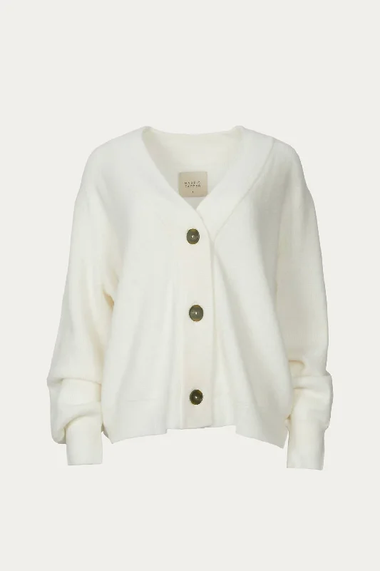 Structured Fashion Age-reducing style Lang Cardigan In Ivory