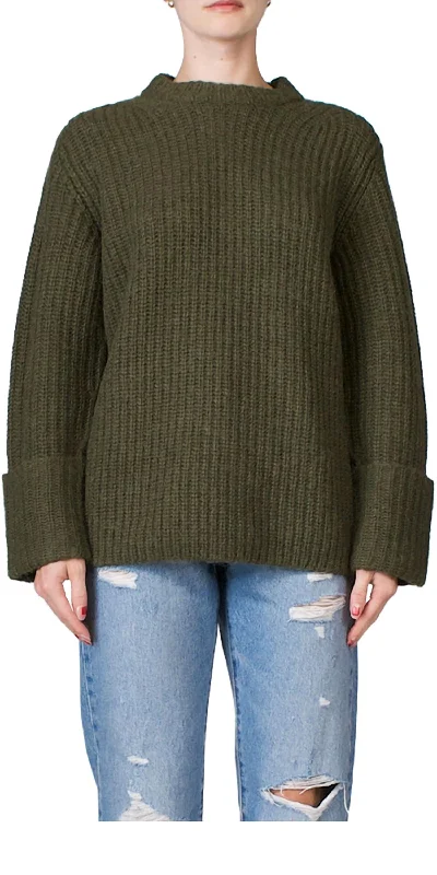 Trendy Tailoring New autumn and winter styles Marl Rib Crew Sweater In Bay Leaf