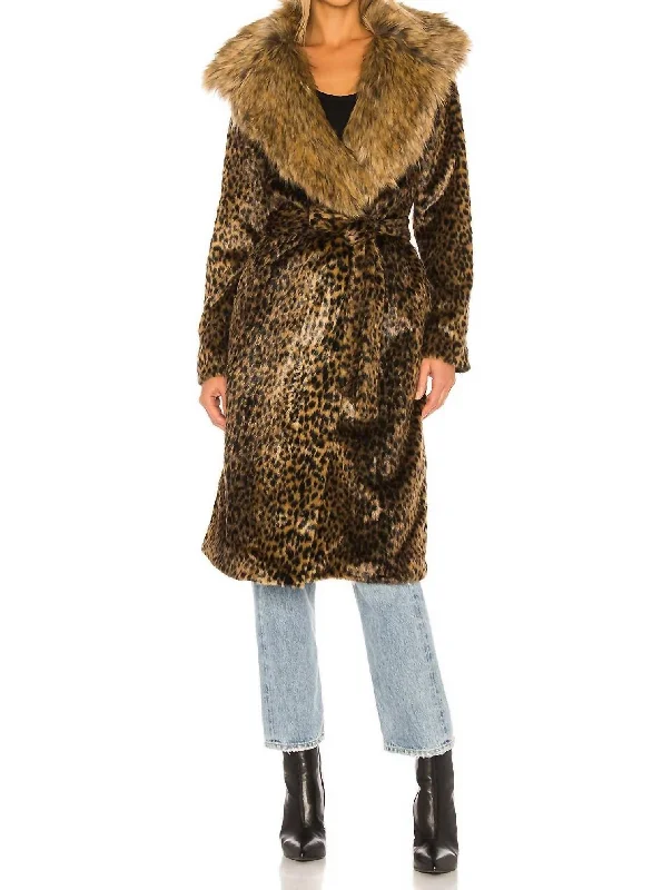 Retro Tailoring Comfortable series Minnelli Faux Fur Jacket In Cheetah