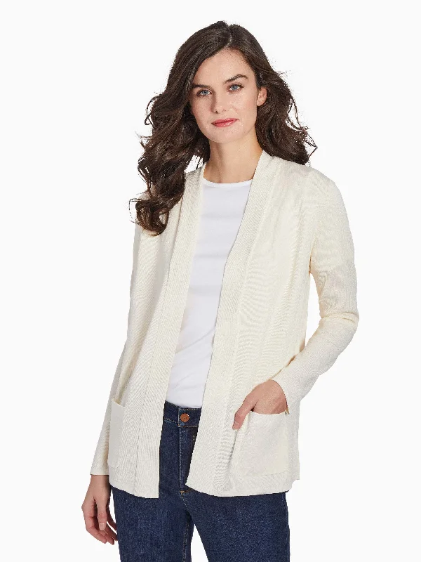 Timeless Prints Soft and comfortable Open Front Ribbed Icon Cardigan