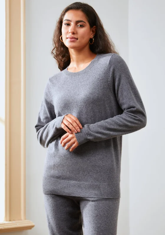 Chic Essentials Spiritual vitality SoftBlend Cashmere Crewneck (Charcoal)