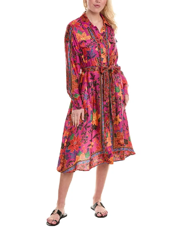 Classic Patterns FARM Rio Tropical Tapestry Satin Shirtdress