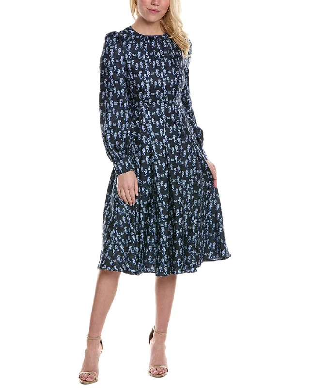 Sleek Modern Max Mara Pareo Silk Midi Dress