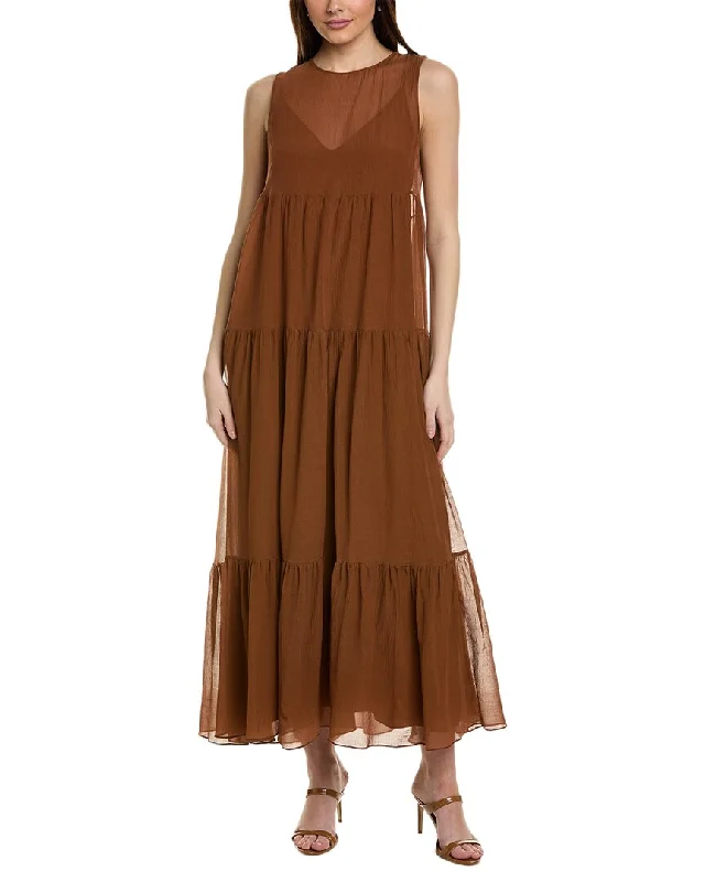 Chic Tailoring Max Mara Studio Fago Silk-Blend Maxi Dress