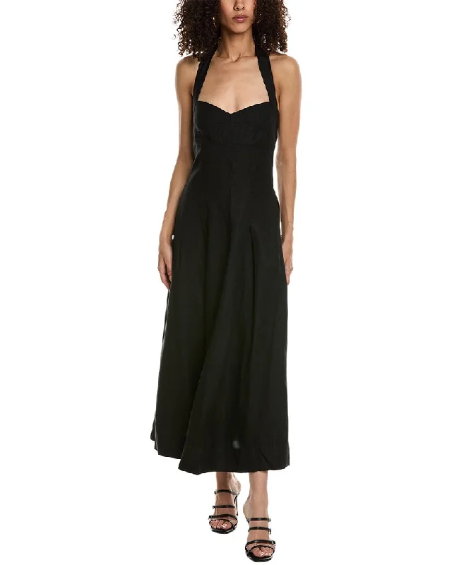 Streetwear Classics Nicholas Lulu Halter Linen-Blend Maxi Dress